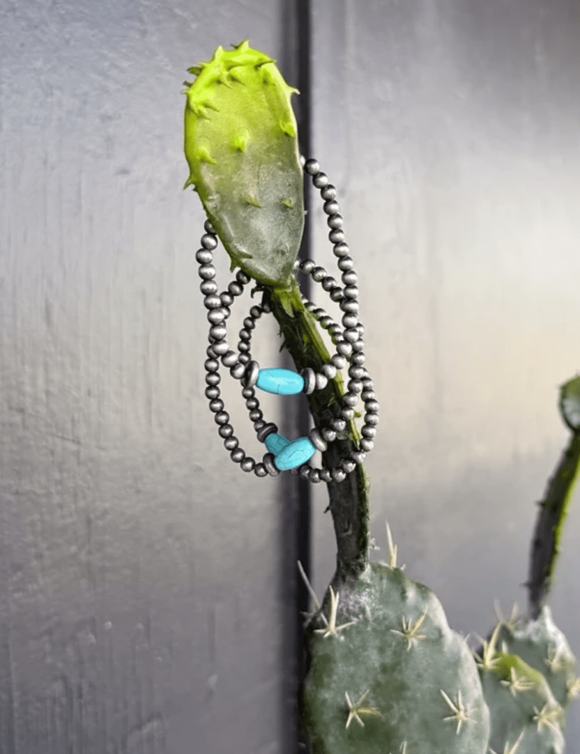 Turquoise Barrel Beaded Bracelet