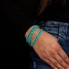 Turquoise Barrel Beads Bracelet Stack