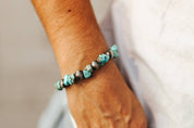 Turquoise Bead and Silver Bracelet Set