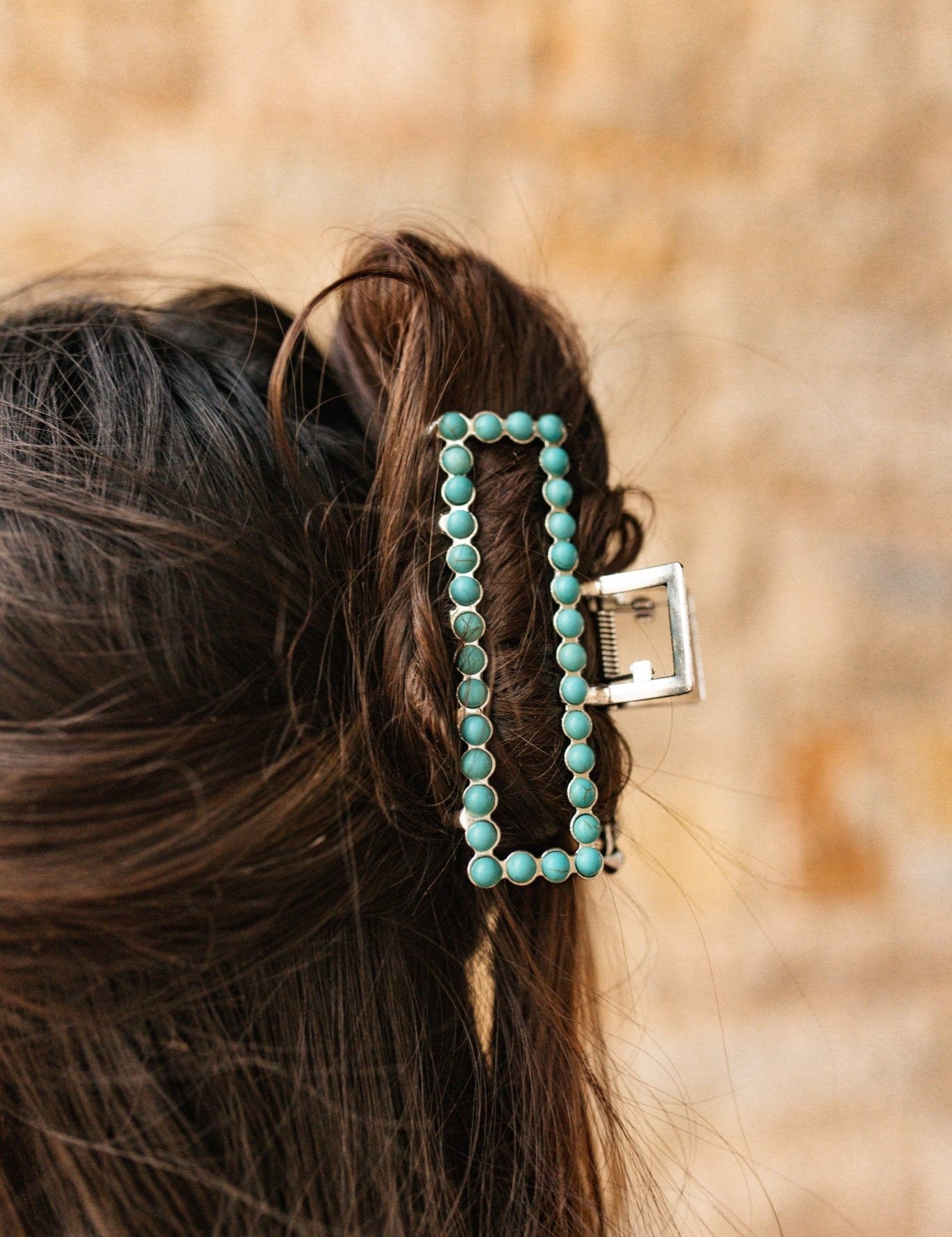 Turquoise Beaded Hair Claw
