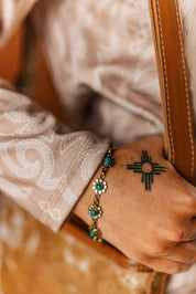 Turquoise Bloom Charm Bracelet