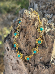 Turquoise Bloom Charm Bracelet