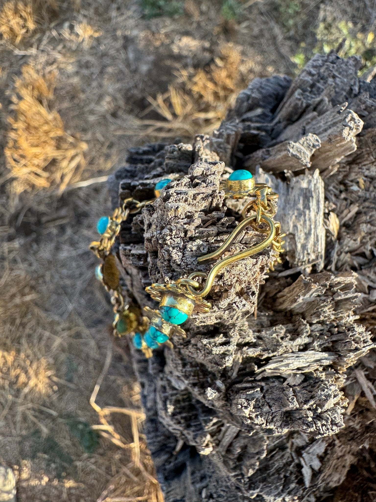 Turquoise Bloom Charm Bracelet