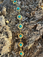 Turquoise Bloom Charm Bracelet