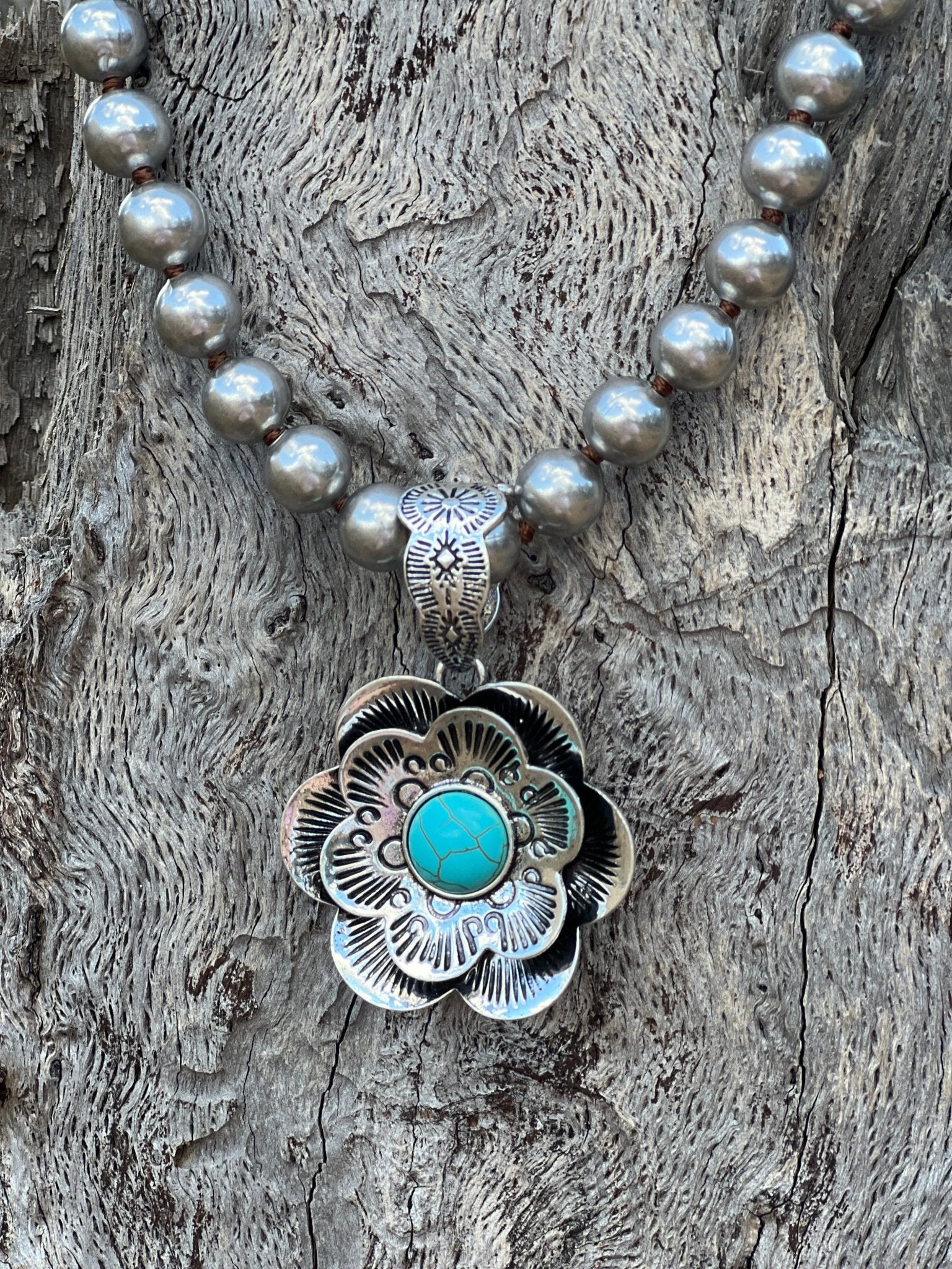 Turquoise Bloom Pendant Necklace