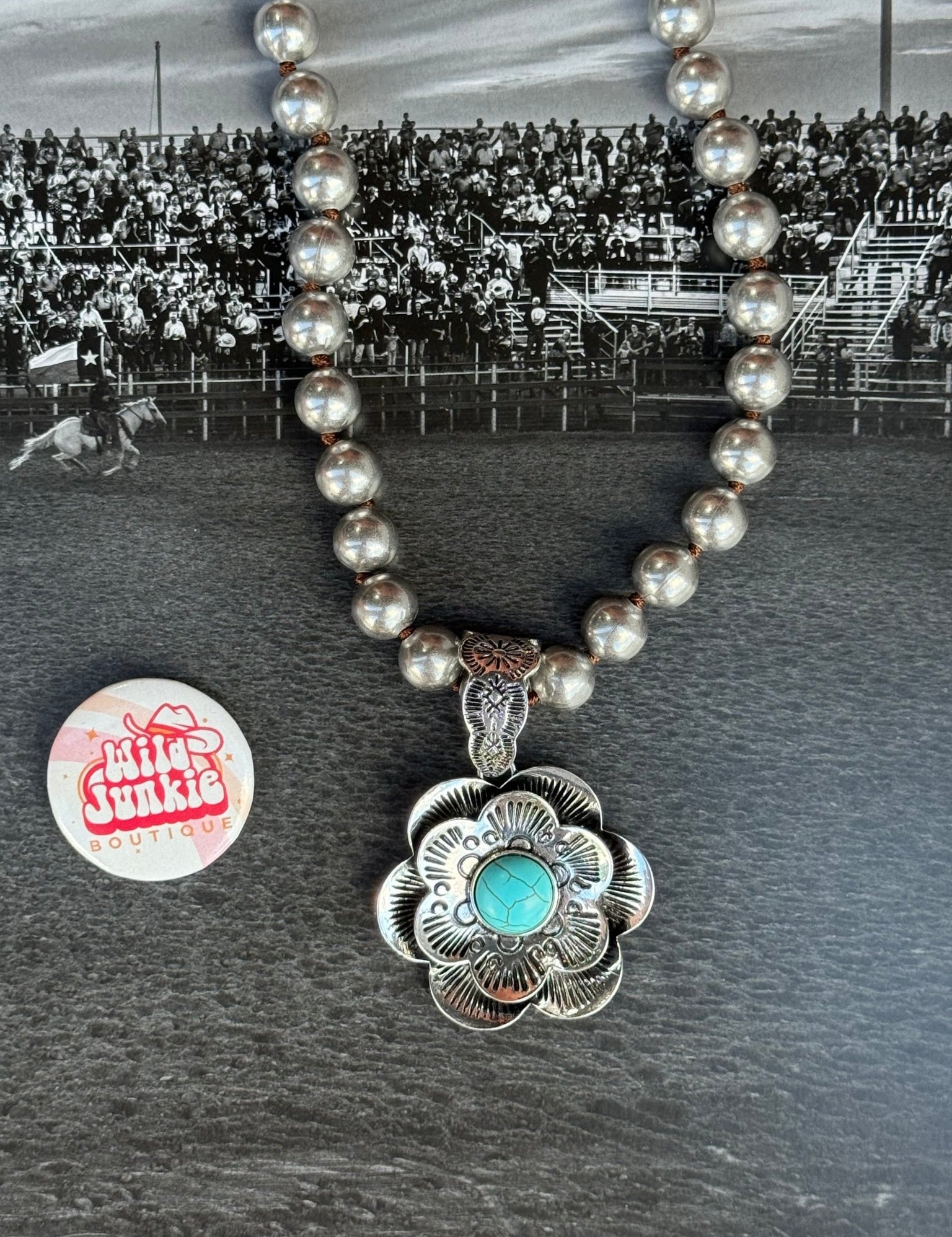 Turquoise Bloom Pendant Necklace