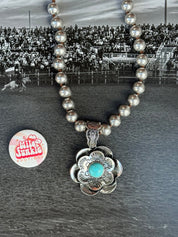 Turquoise Bloom Pendant Necklace