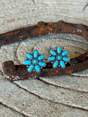 Turquoise Bloom Stud Earrings
