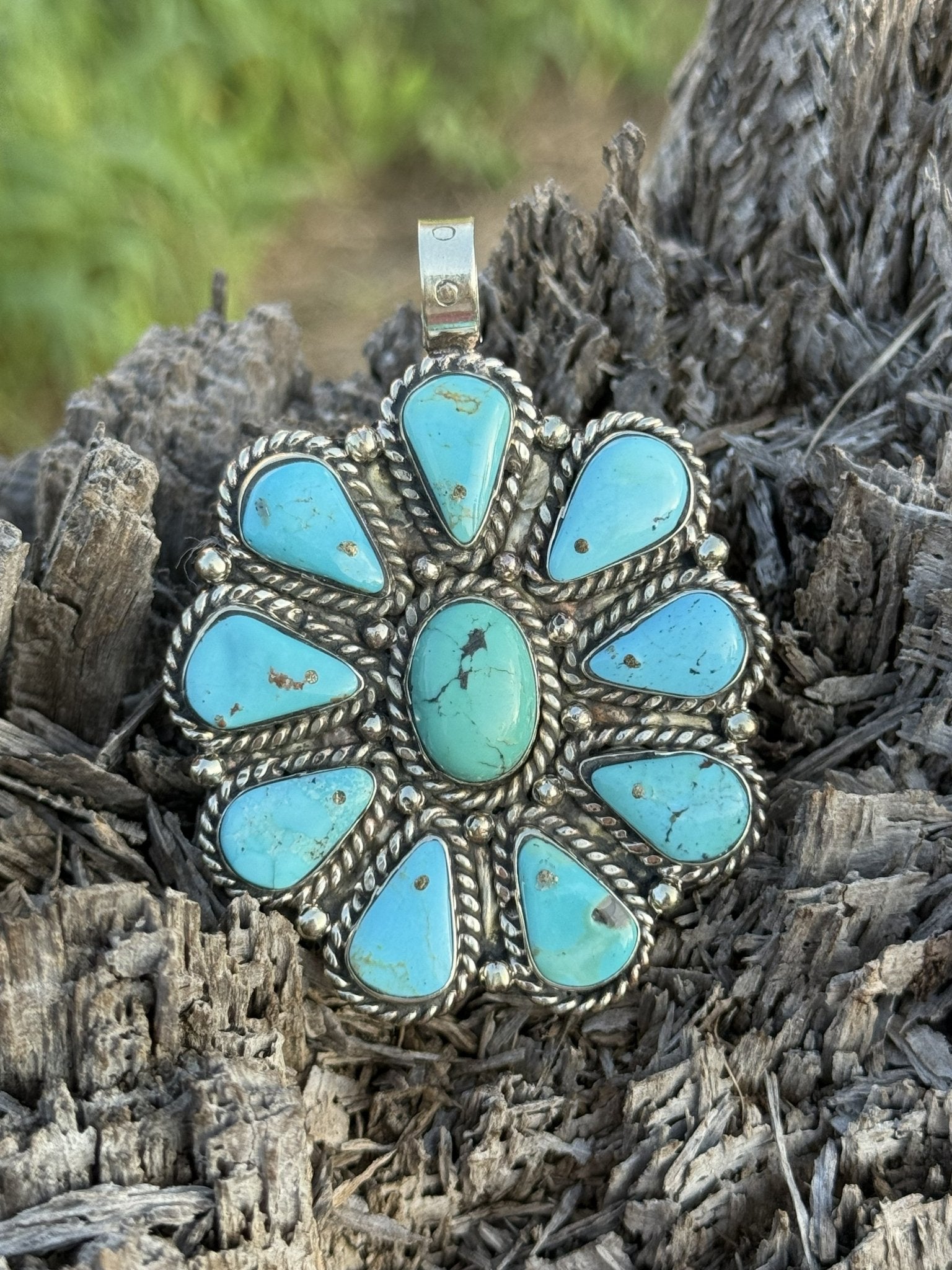 Turquoise Blossom Cluster Pendant