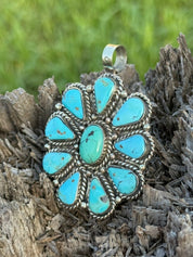 Turquoise Blossom Cluster Pendant