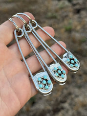 Turquoise Blossom Safety Pin Keychain