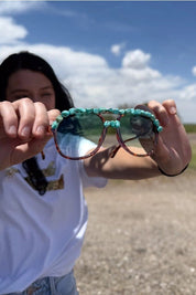 Turquoise Bridge Glam Sunglasses