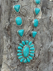Turquoise Burst Paperclip Chain Necklace