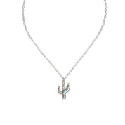 Turquoise Cactus Chain Necklace