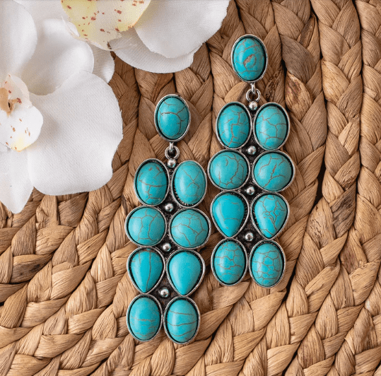Turquoise Cascade Drop Earrings