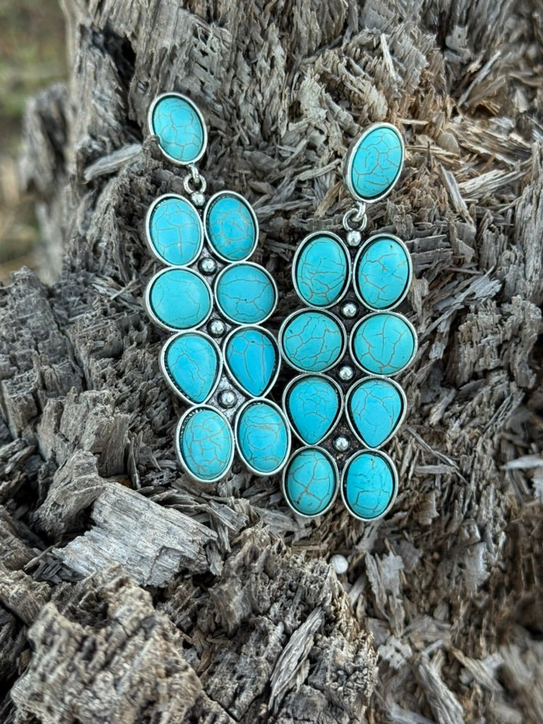Turquoise Cascade Drop Earrings