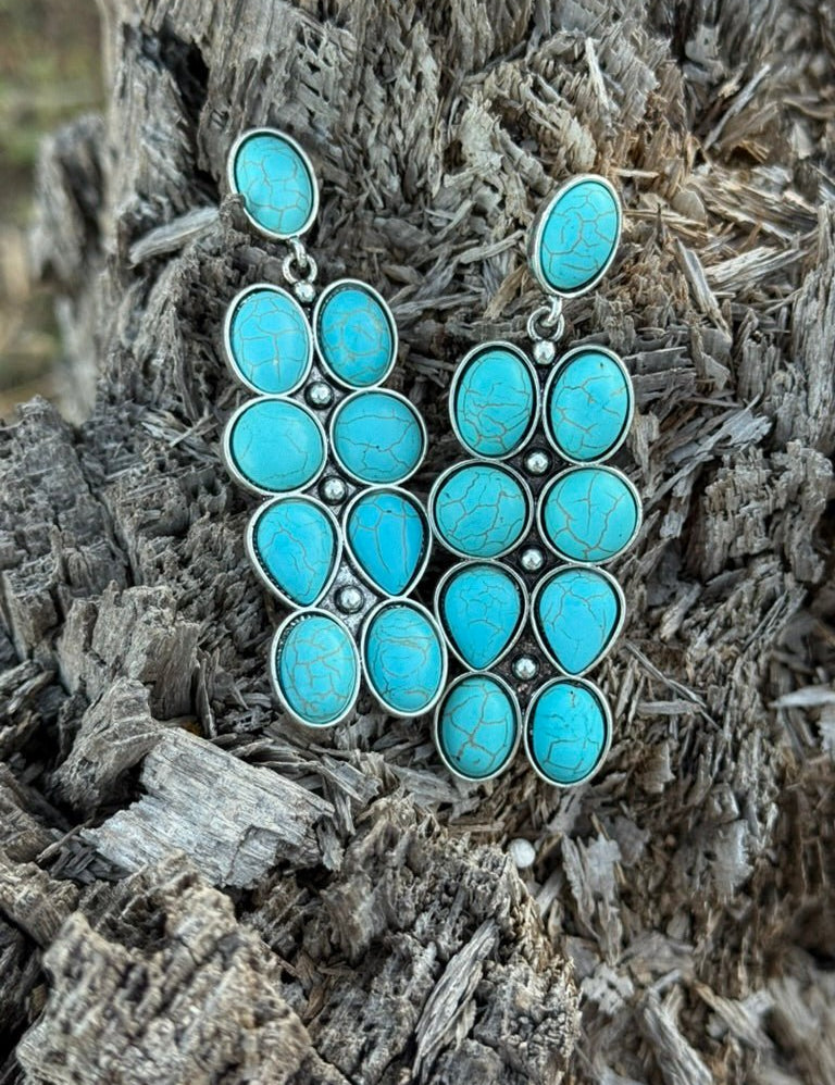 Turquoise Cascade Drop Earrings