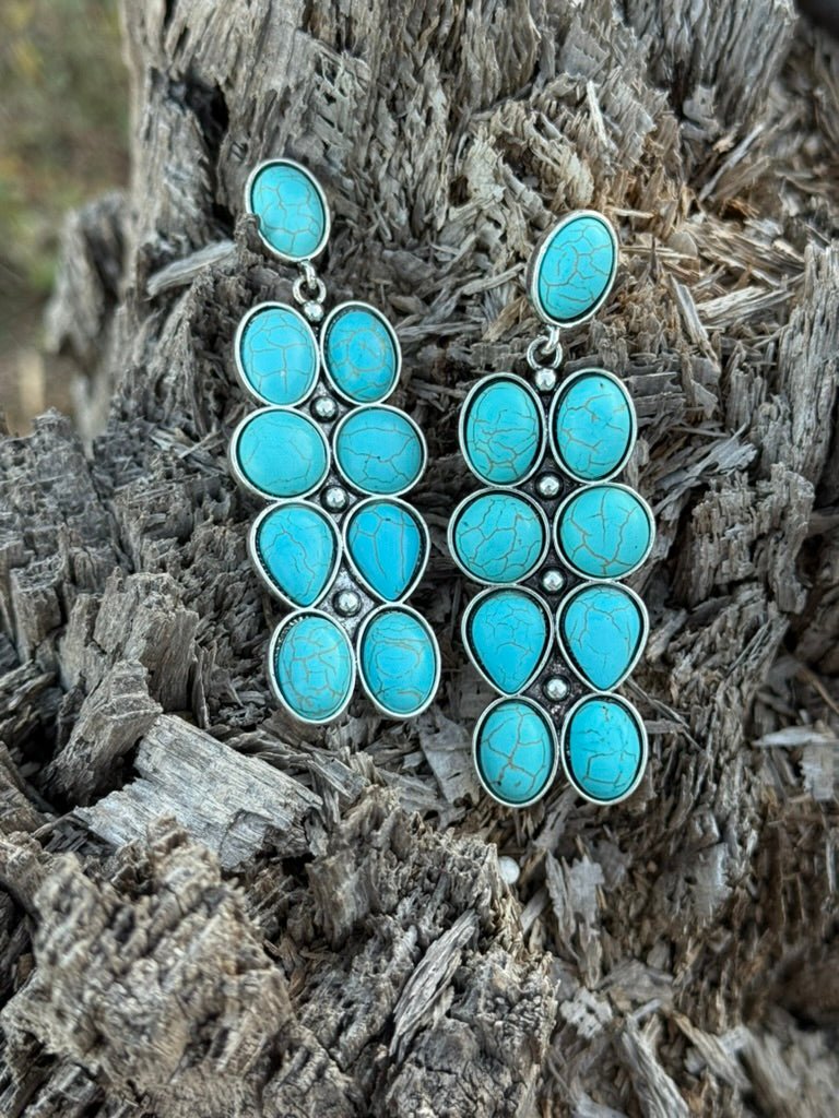 Turquoise Cascade Drop Earrings
