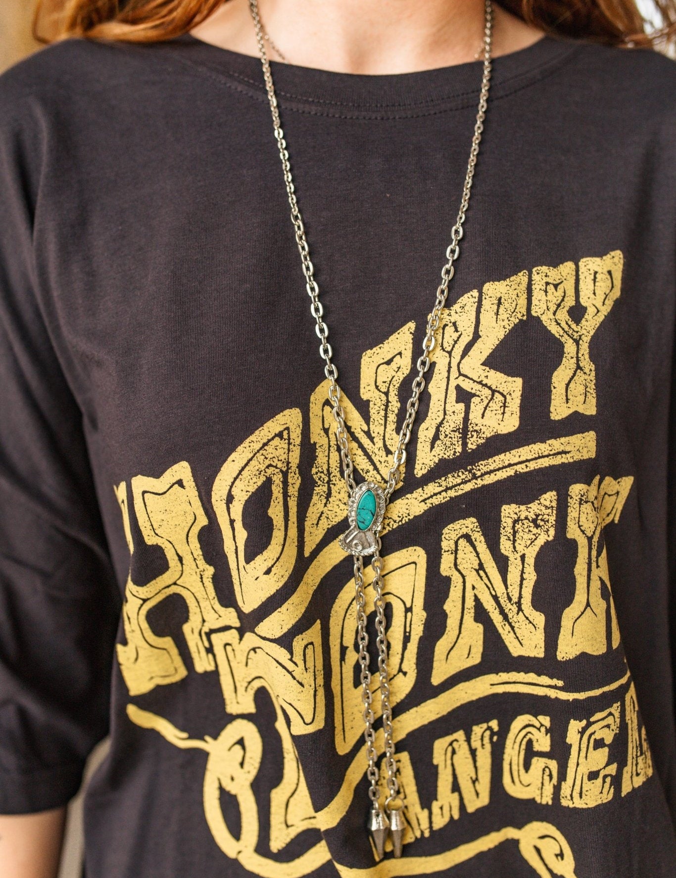 Turquoise Chain Bolo Necklace