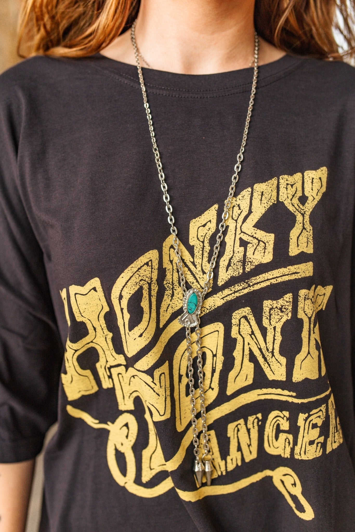 Turquoise Chain Bolo Necklace