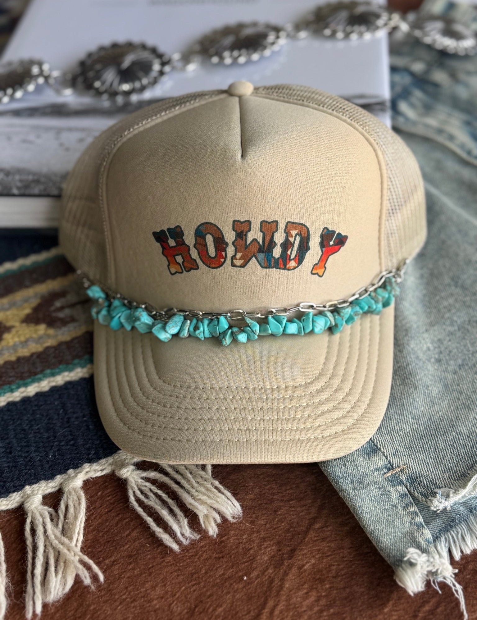 Turquoise Chips Trucker Hat Chain