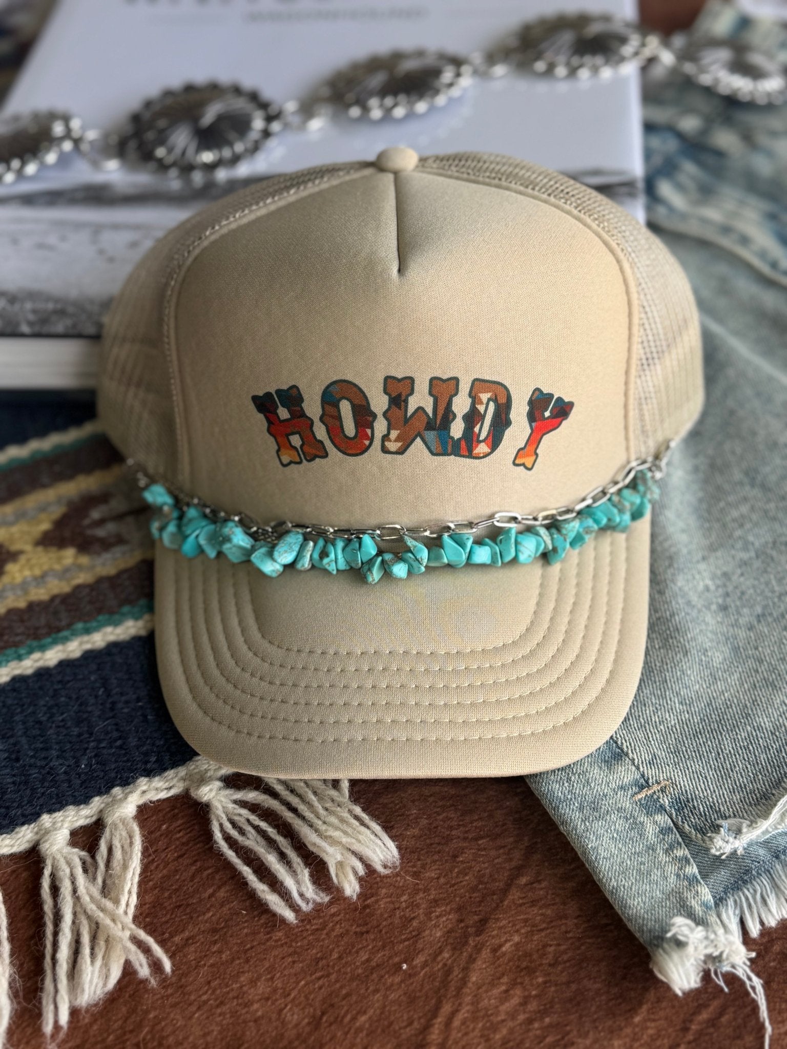 Turquoise Chips Trucker Hat Chain