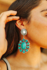 Turquoise Cluster and Concho Dangle EarringsTurquoiseOS