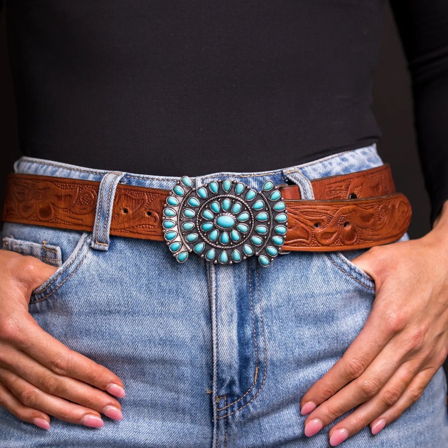 Turquoise Cluster Belt Buckle
