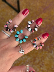 Turquoise Cluster Horseshoe Ring