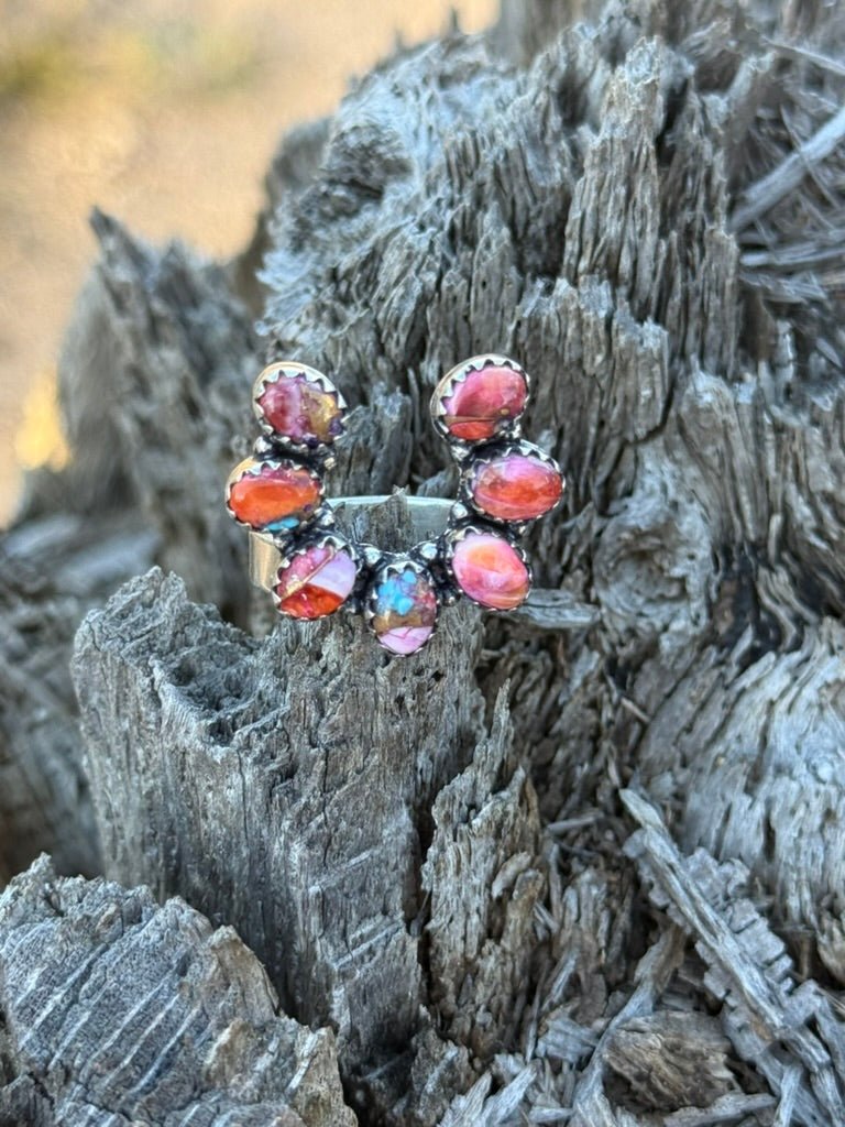 Turquoise Cluster Horseshoe Ring