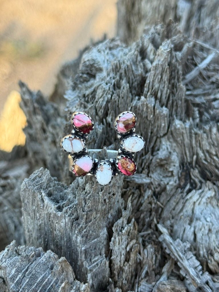 Turquoise Cluster Horseshoe Ring