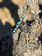 Turquoise Cluster Liberty Coin Cuff Ring