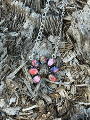Turquoise Cluster Squash Chain NecklaceOrange Dahlia