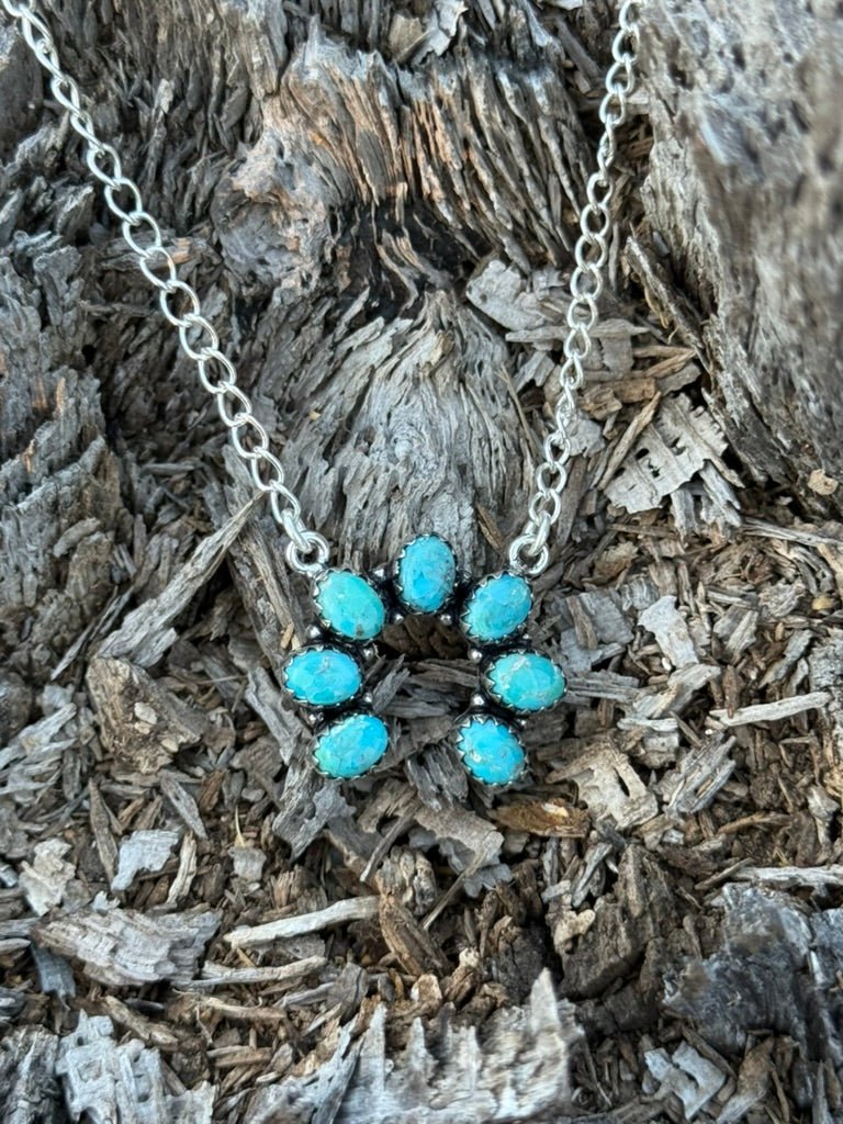 Turquoise Cluster Squash Chain NecklaceTurquoise
