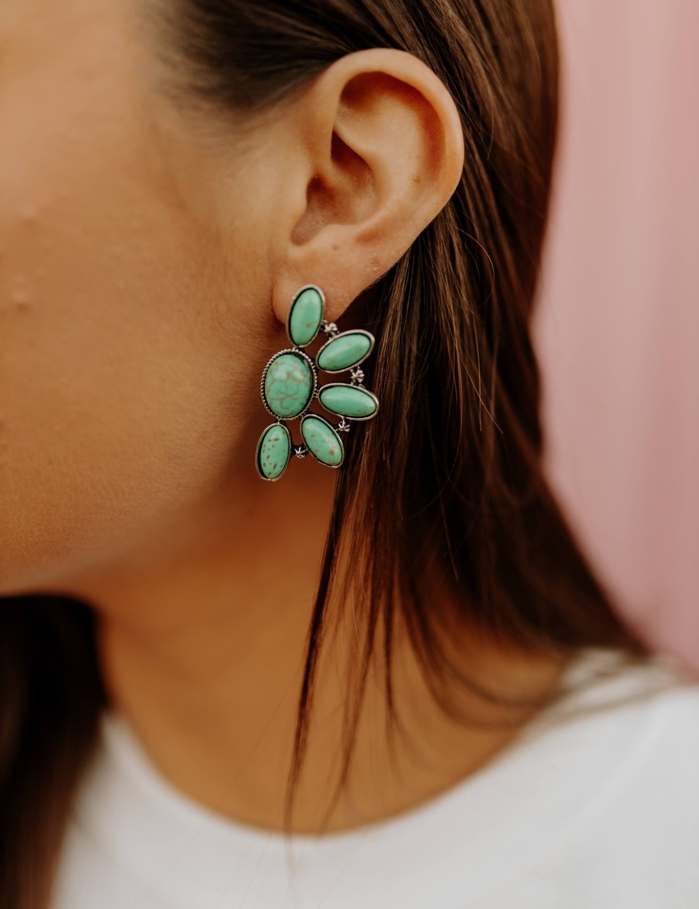Turquoise Cluster Stud EarringsTurquoiseOS