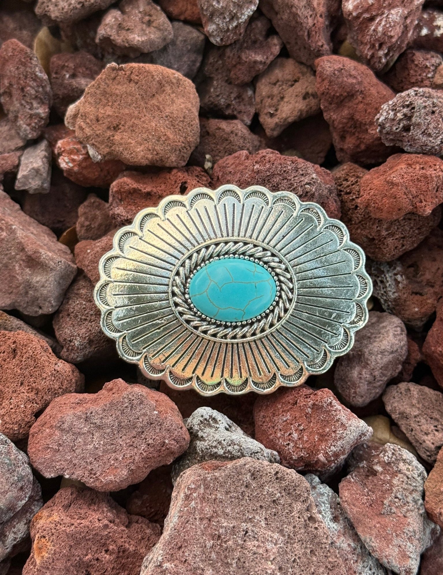 Turquoise Concho Hair Barrette