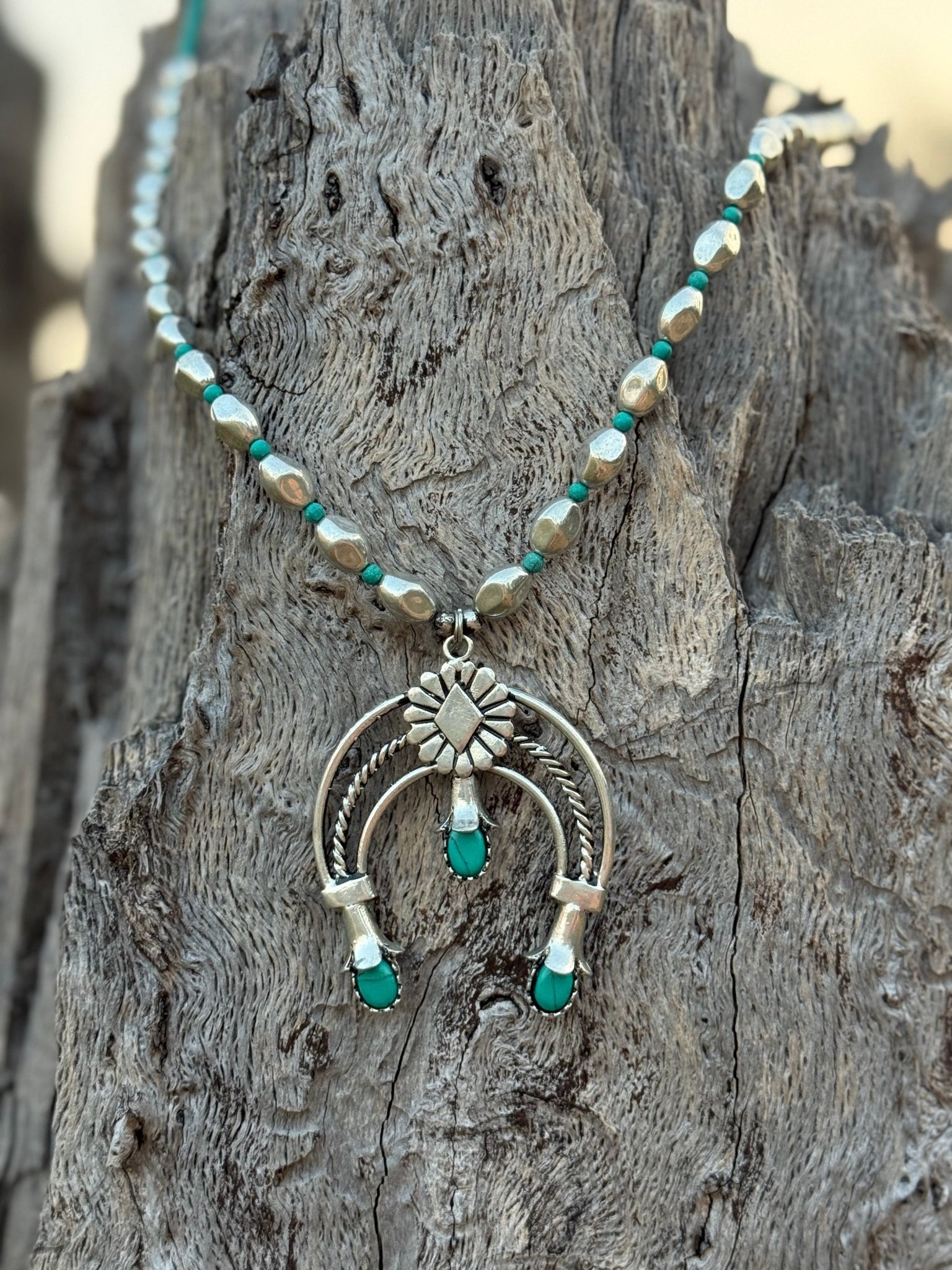 Turquoise Crescent Naja Necklace