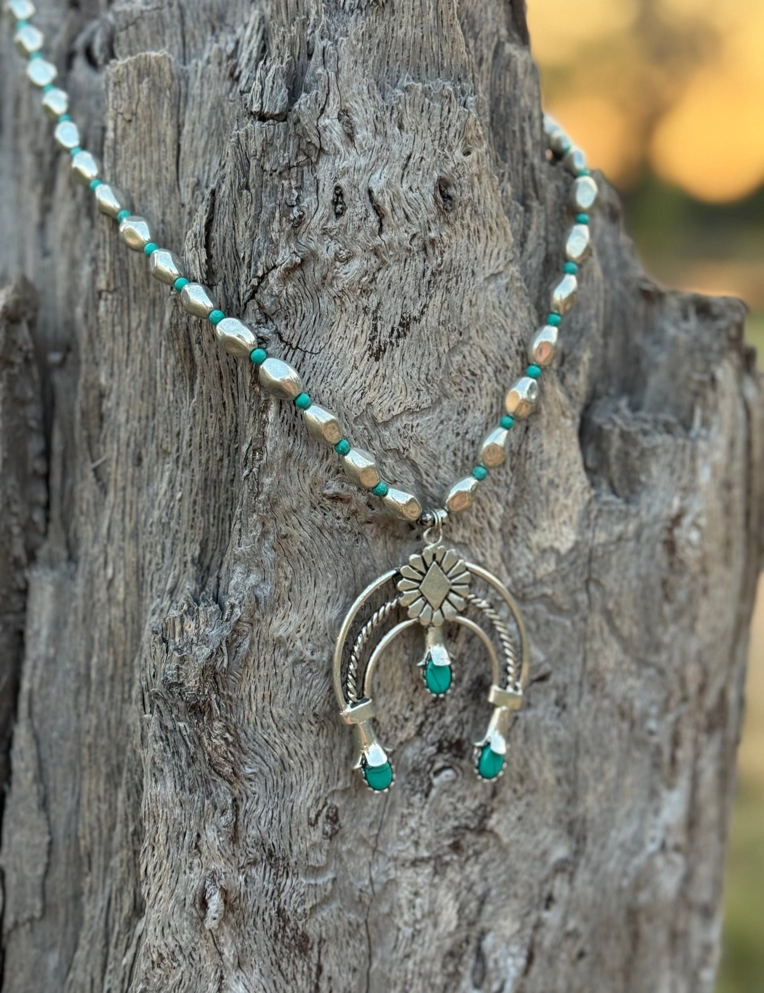 Turquoise Crescent Naja Necklace