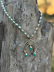 Turquoise Crescent Naja Necklace
