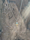 Turquoise Cross Pendant Chain Necklace