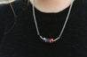 Turquoise Dahlia and Silver Beads Chain Necklace