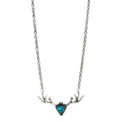Turquoise Deer Antler Necklace