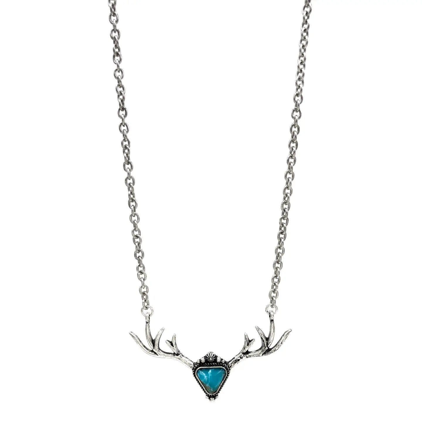 Turquoise Deer Antler Necklace