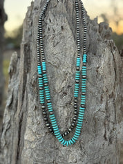 Turquoise Desert Layered Pearl Necklace