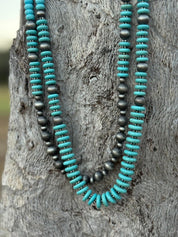 Turquoise Desert Layered Pearl Necklace