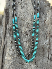Turquoise Desert Layered Pearl Necklace