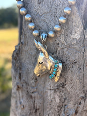 Turquoise Donkey Dash Pendant Necklace