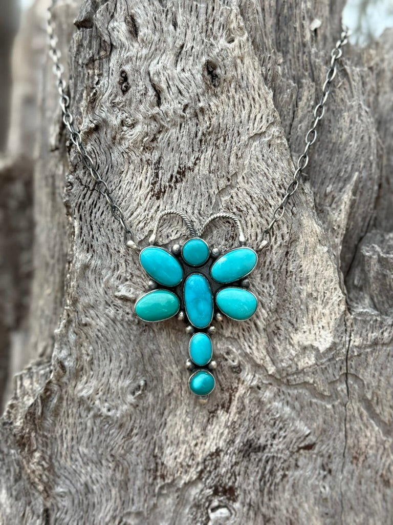 Turquoise Dragonfly Charm Necklace