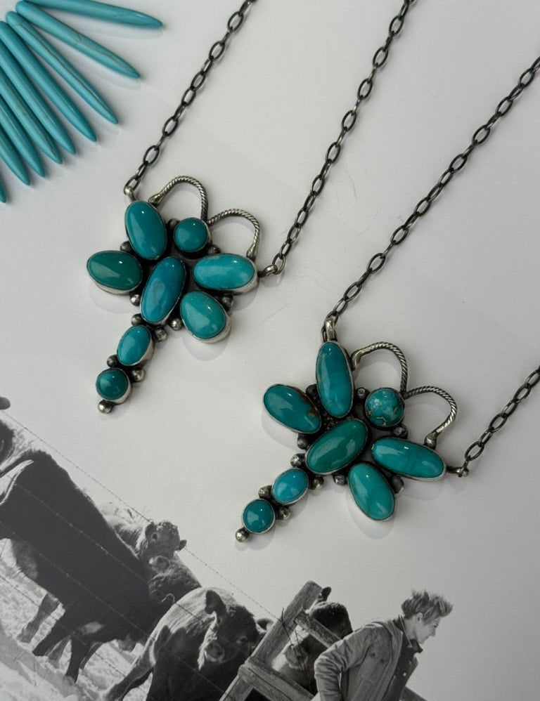 Turquoise Dragonfly Charm Necklace