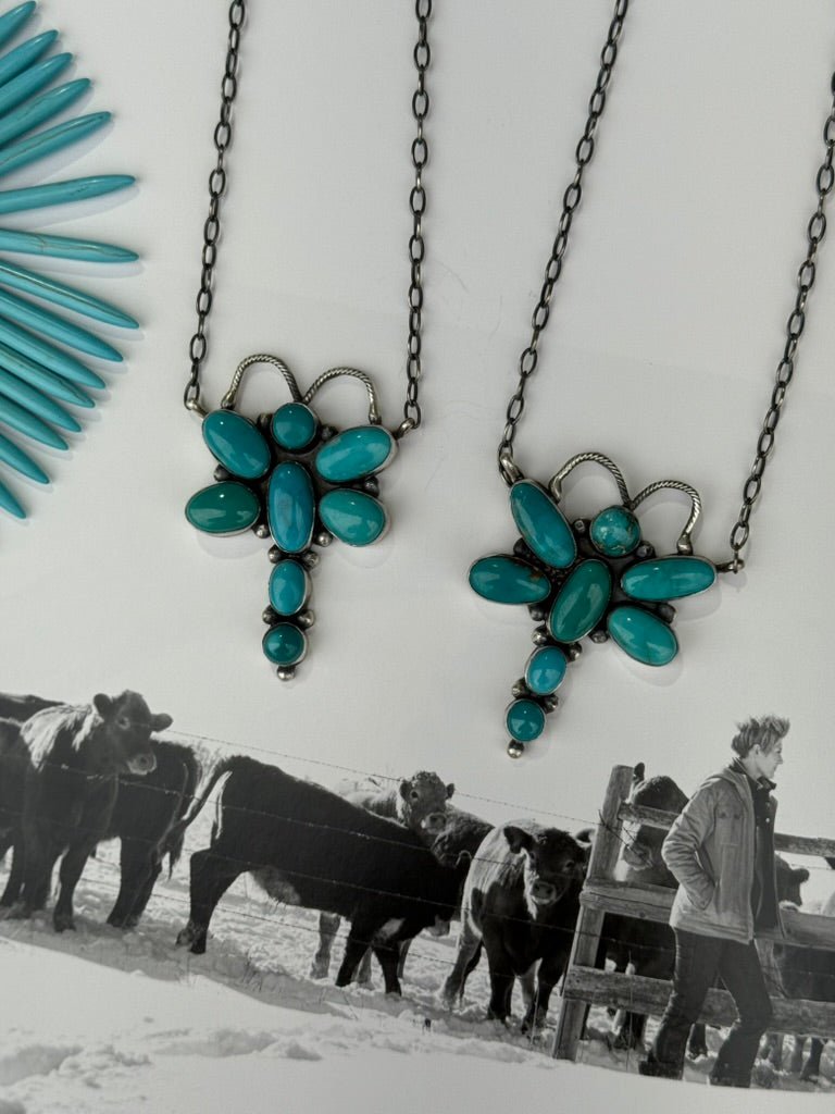 Turquoise Dragonfly Charm Necklace